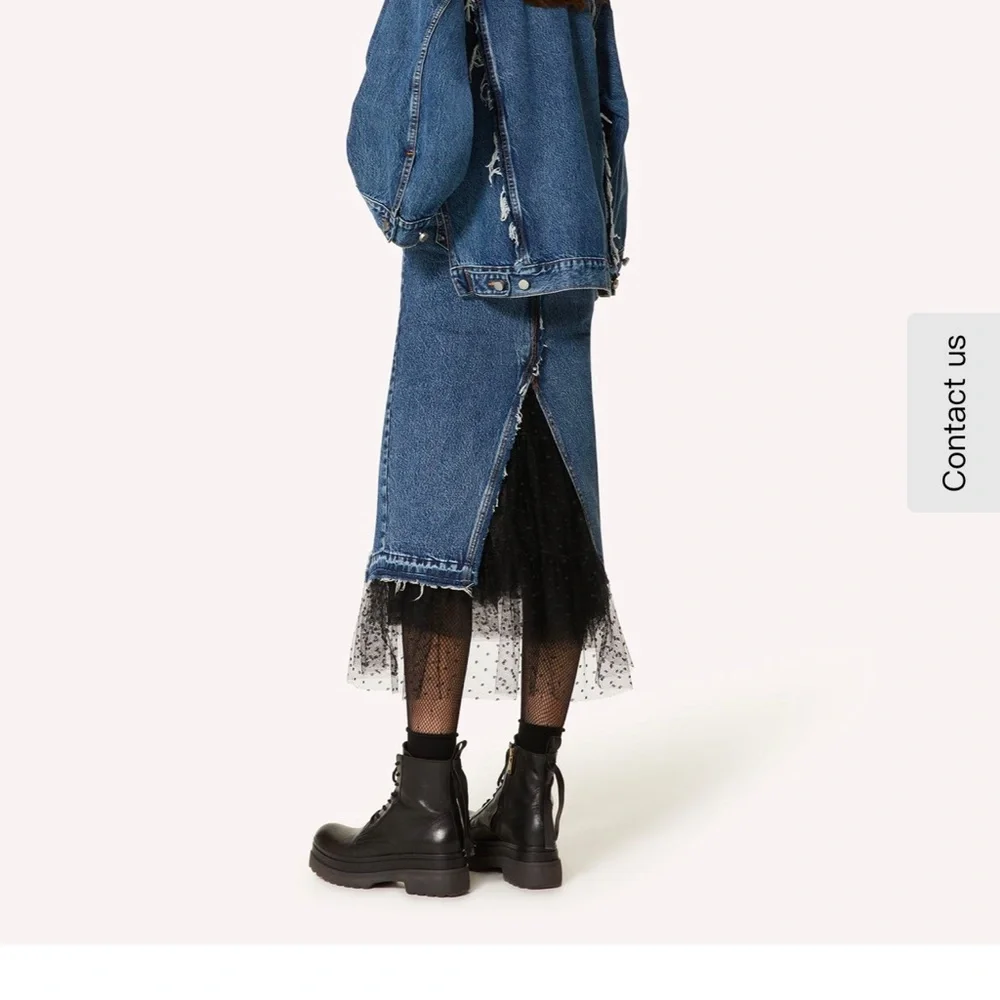 Red valentino denim a shape denim skirt